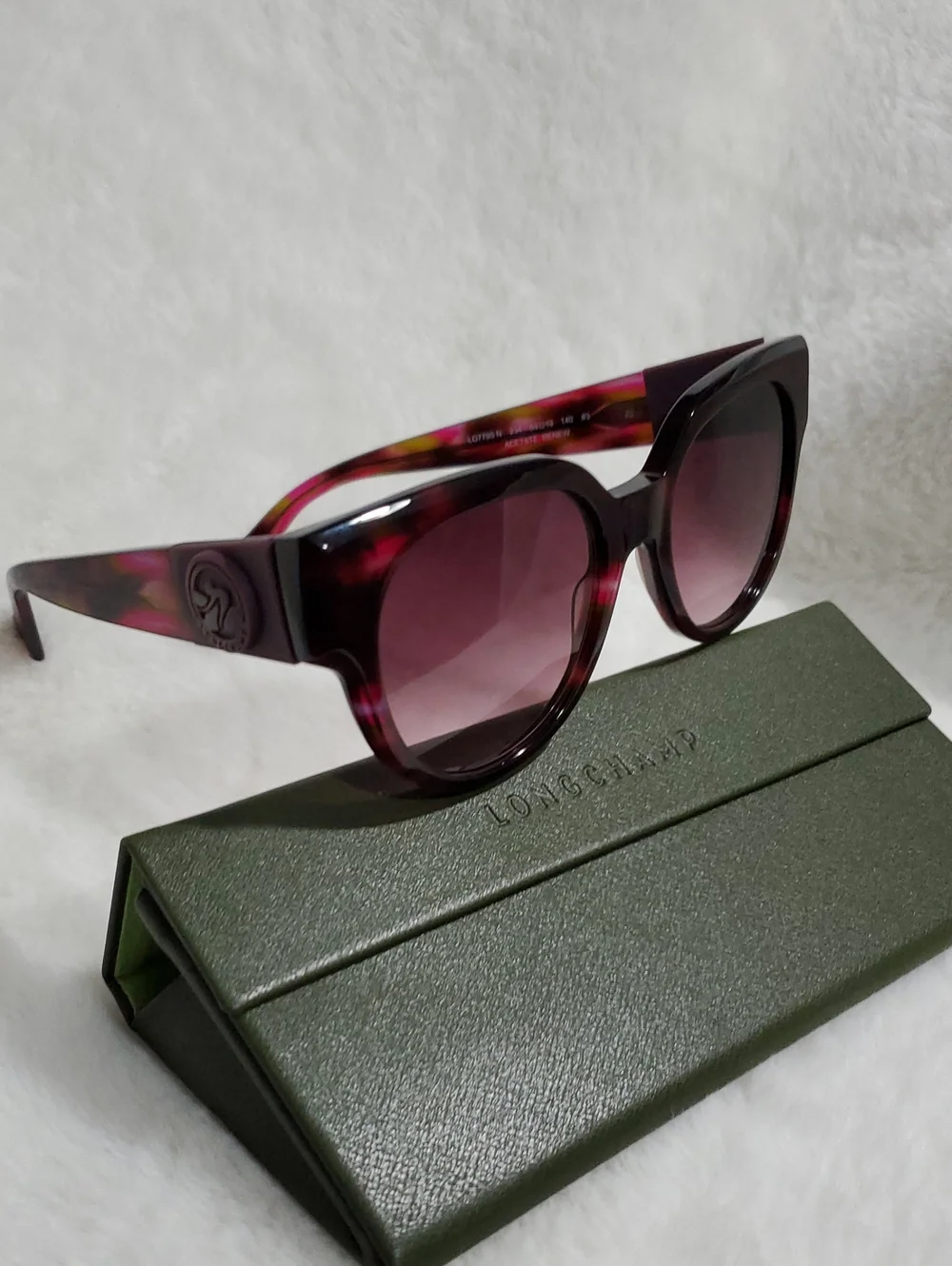 Longchamp Pink Tortoiseshell Gradient Lens Sunglasses
